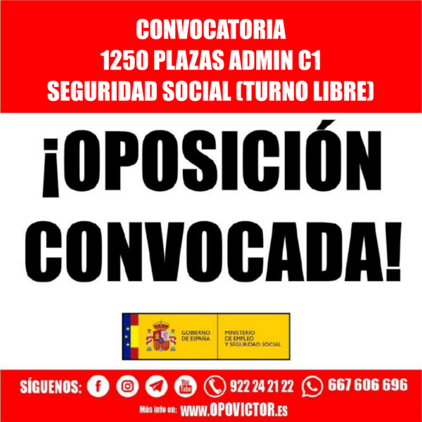 TEMARIO - ADMIN C1 SEGURIDAD SOCIAL 2025 (1250 PLAZAS)